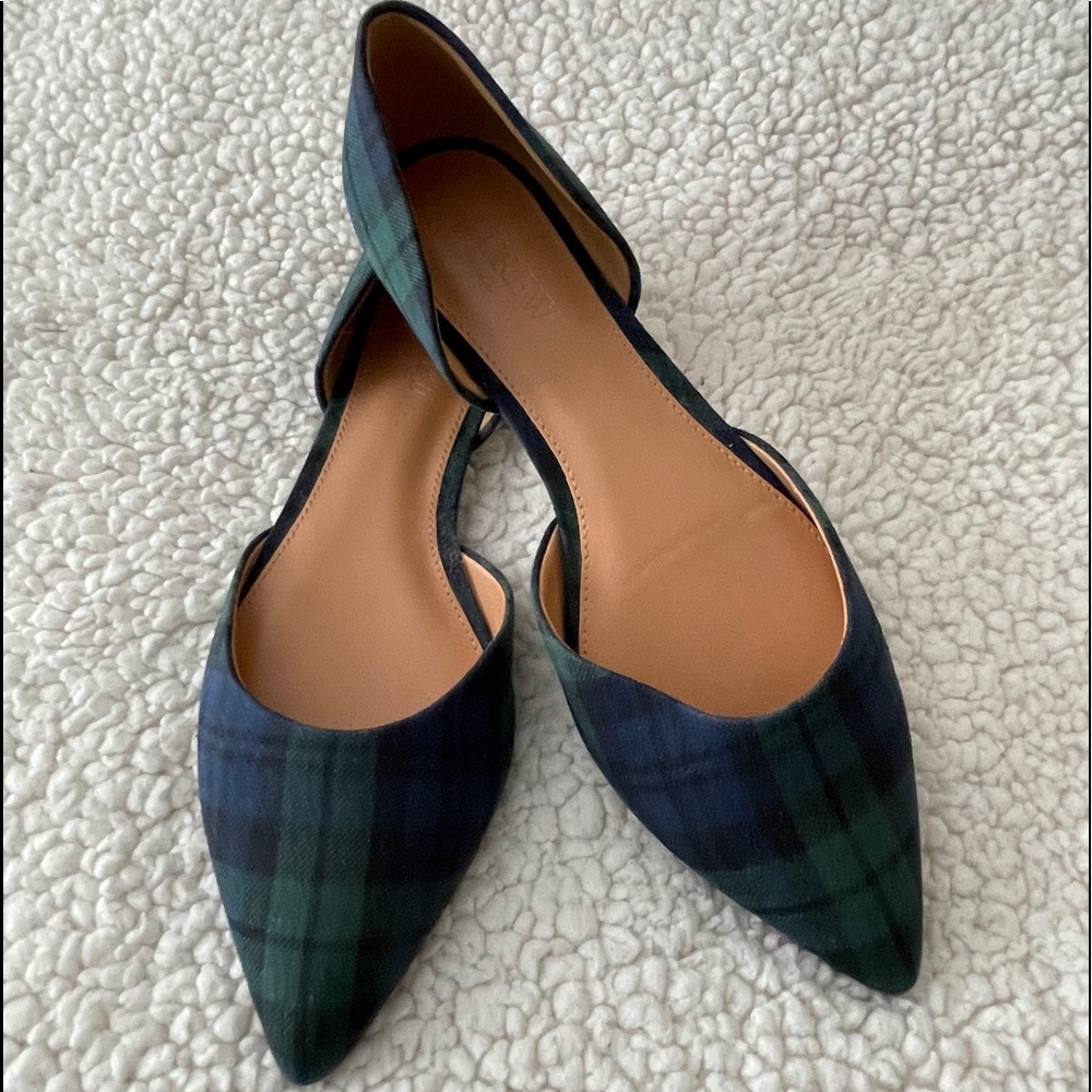 J Crew Tartan D’Orsay Flats